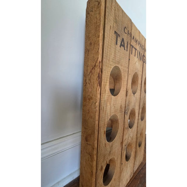 Vintage Wooden Champagne Riddling Rack With Taittinger Lettering For Sale - Image 12 of 15