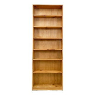 Vintage Antique Style Handmade Pine 7-Shelf Bookcase Rustic Boho For Sale