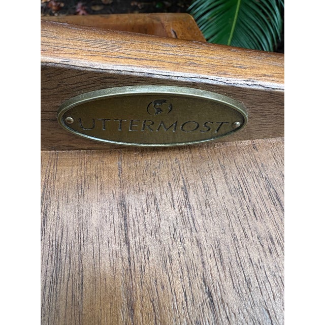 Brown Walnut French Style End Table With Curved Legs and One Drawer For Sale - Image 8 of 8