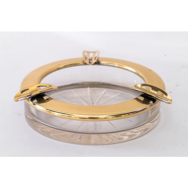 Art Deco Ashtray Brass and Cut Glass, 1920s For Sale - Image 10 of 14