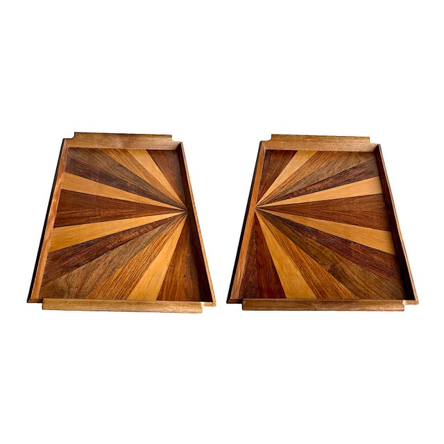 Mid 20th Century Marquetry Wood Tray For Sale In Miami - Image 6 of 12