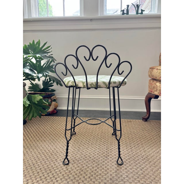 Mid 20th Century Vintage Vanity Stool For Sale - Image 4 of 9