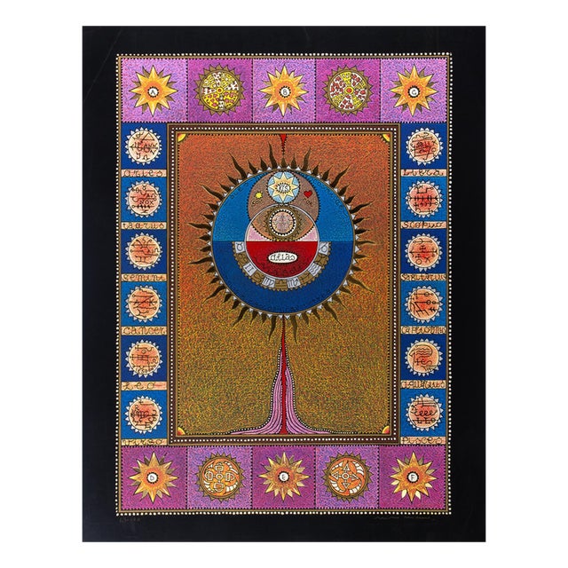 Mino Meno, Esoteric Composition, 1970s, Screen Print For Sale