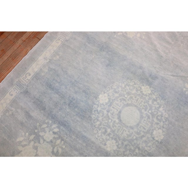 Textile Light Blue Chinese Rug no. j3217 For Sale - Image 7 of 11