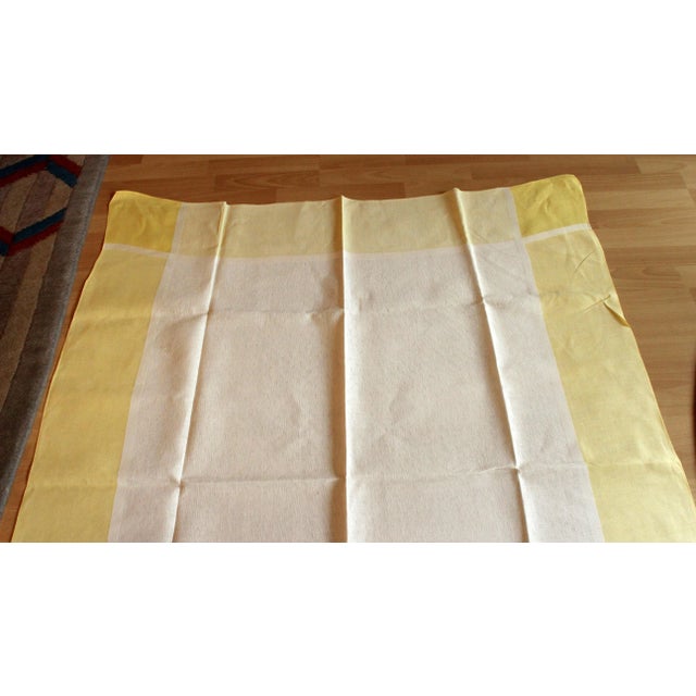 1960s Vintage - Cotton and Linen Tablecloth For Sale - Image 4 of 6