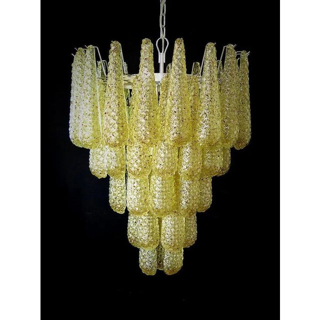 Metal Italian Amber Crystal Chandeliers in Murano, Set of 2 For Sale - Image 7 of 17