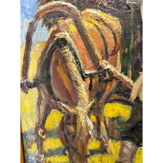 Textile Alexander Alexandrovich Karamzin Framed Oil on Canvas, Mid 20th Century For Sale - Image 7 of 12