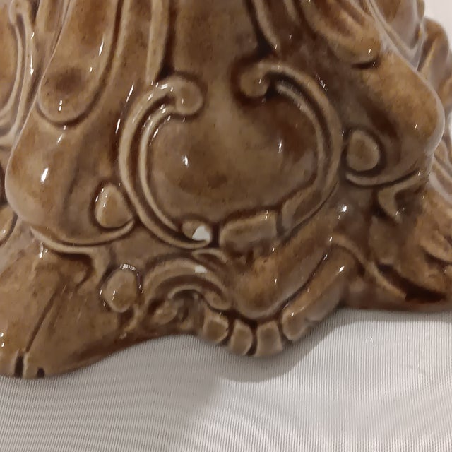 Vintage Baroque Style Ceramic Candlestick Holders- a Pair For Sale In Chicago - Image 6 of 10