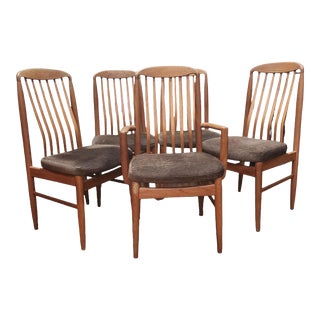 Mid-Century Modern Danish Benny Linden Designs Dining Chairs - Set of 5 For Sale