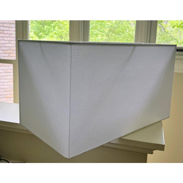 Textile 1990s Uttermost Classic Rectangular White Linen Shade For Sale - Image 7 of 7