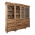 Large English Bleached Oak Bookcase Display Cabinet With Glass Doors, Circa 1900 For Sale