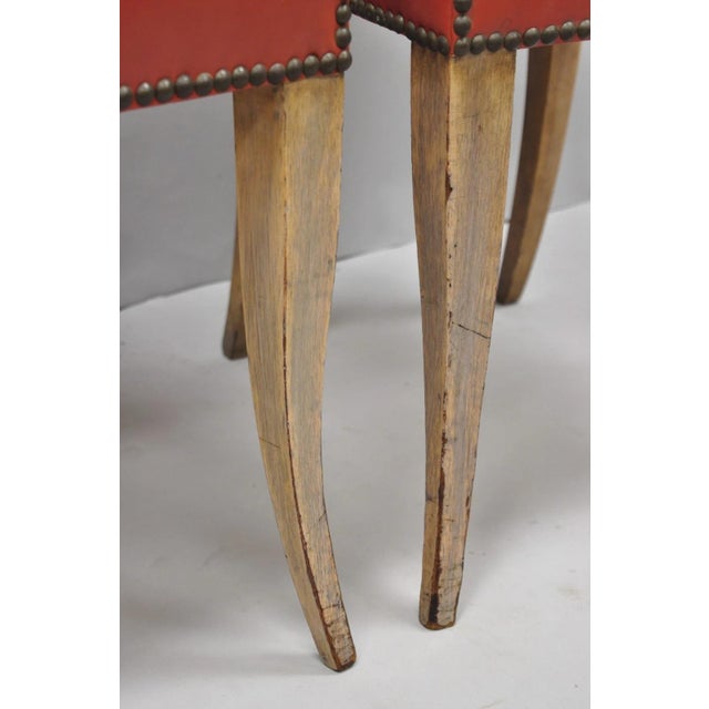 Vintage French Art Deco Gio Ponti Style High Back Pickled Wash Side Chair - Pair For Sale - Image 10 of 18