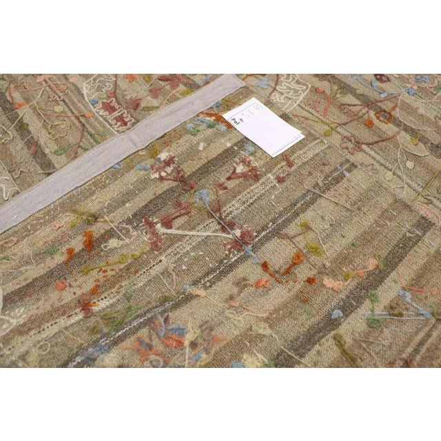 Late 20th Century Late 20th Century Vintage Afghan Uzbek Suzani Embroidered Kilim Rug, 07'09 X 09'04 For Sale - Image 5 of 9