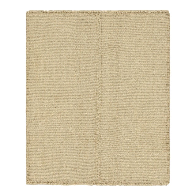 Rug & Kilim’s Contemporary Kilim With Textural Beige Stripes For Sale