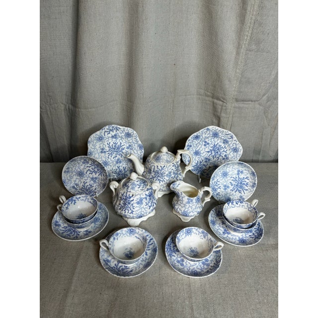 Antique Staffordshire Transferware Miniature Child’s Tea Set For Sale - Image 11 of 11