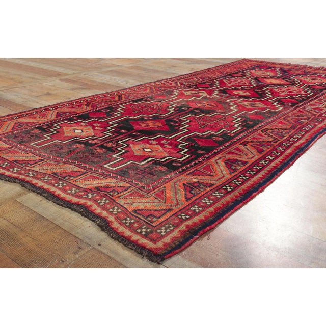 Textile Late 20th Century Vintage Persian Shiraz Rug, 04'05 X 09'03 For Sale - Image 7 of 10