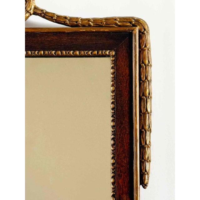 Brown French Antique Mirror Neoclassical Louis XVI - Style Giltwood For Sale - Image 8 of 9