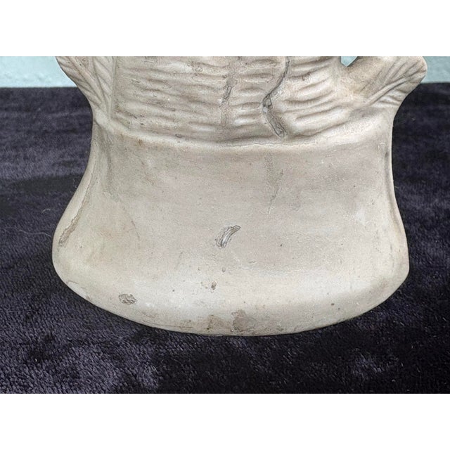 Beige Vintage Hand-Painted Fern Japan Porcelain Figure – Victorian-Style Youth on Tree Stump 8.75” For Sale - Image 8 of 8