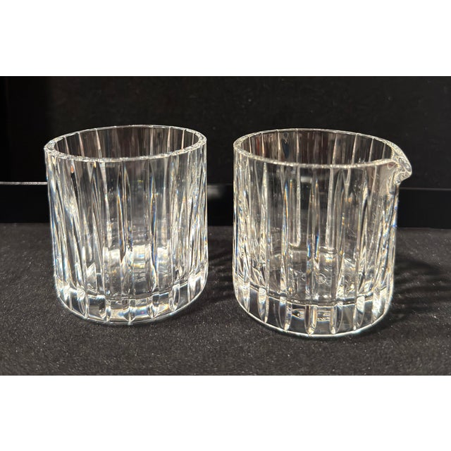 French Set of Baccarat French Crystal Harmonie Creamer and Sugar For Sale - Image 3 of 7