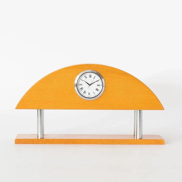 Wood Post Modern Desk Clock from Staiger, 1980s For Sale - Image 7 of 7