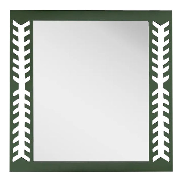 Fleur Home Audubon Spruce Square Mirror in Duck Green, 30x30 For Sale