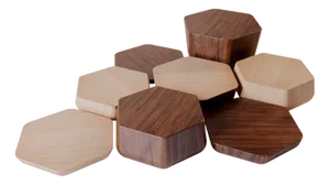 McCool Coffee Table in Wood by Alma De Luce, Set of 8