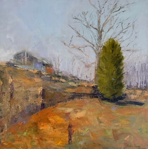 Strangers Passing Through Impressionist Oil Painting