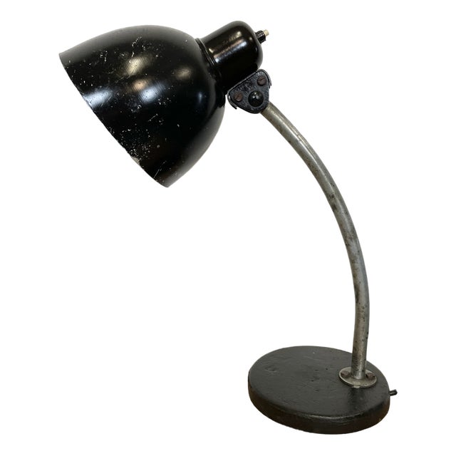 Black Industrial Table Lamp, 1950s For Sale