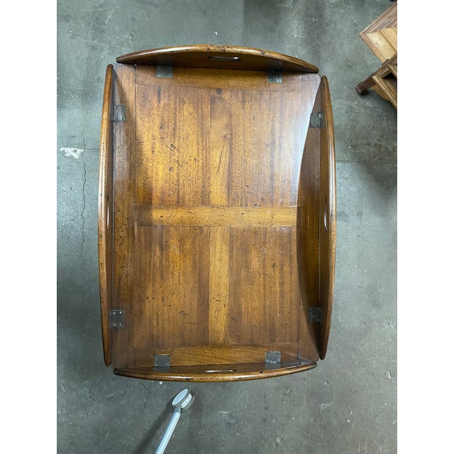 Late 20th Century Vintage English Mahogany Butler’s Tray Top Table For Sale - Image 10 of 10