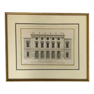 The Elevation of the Great Gallery in Somerset House, 1715 Etching From Vitruvius Britannicus by Colen Campbell (1676 - 1729) For Sale