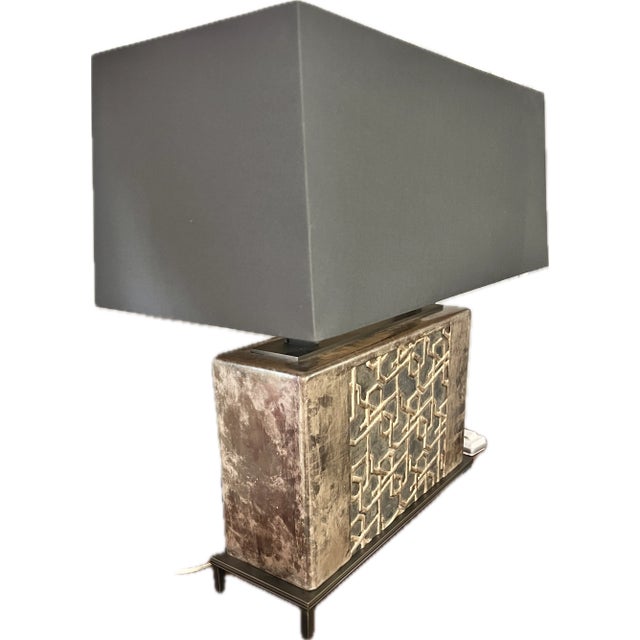 Modern Baker Abstract Modern Silver Finished Embassy Table Lamp For Sale - Image 3 of 5