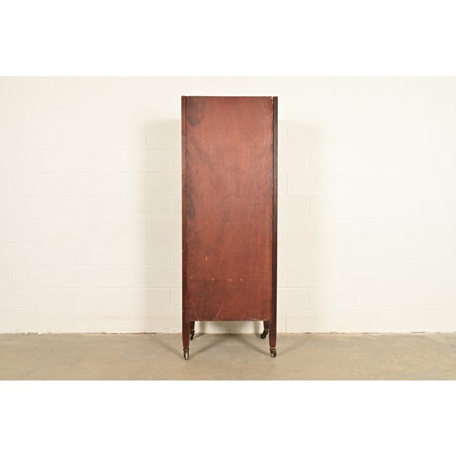 Stickley Brothers Style Antique Mission Oak Arts & Crafts Armoire Dresser or Linen Press, Circa 1900 For Sale - Image 11 of 12
