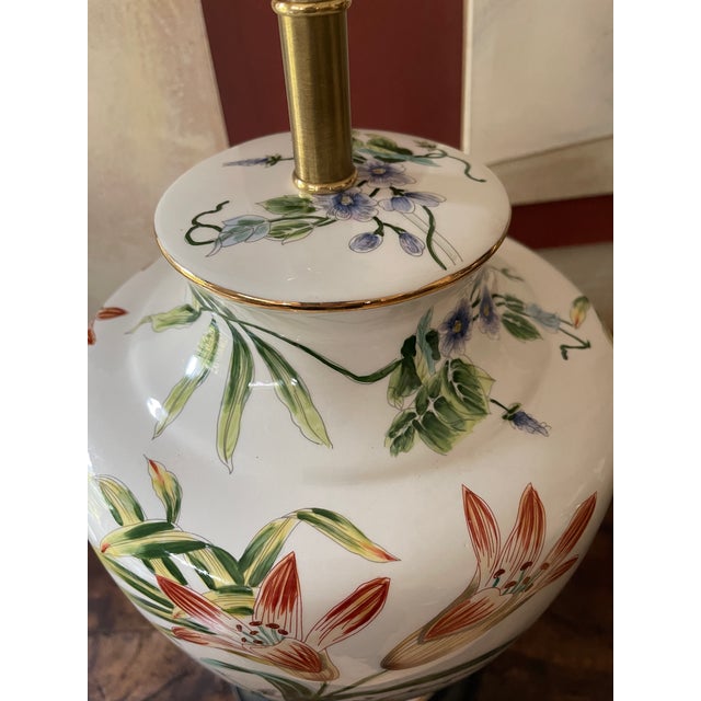 Wildflower and Lily Lamp Attributed to Scully and Scully For Sale - Image 4 of 12