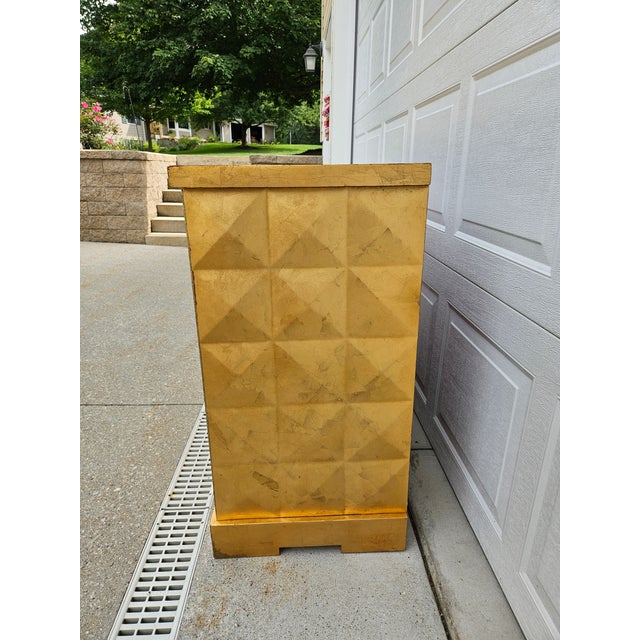 Gold Baker Furniture Barbara Barry Diamond Gold Leaf Cabinet Credenza For Sale - Image 8 of 15