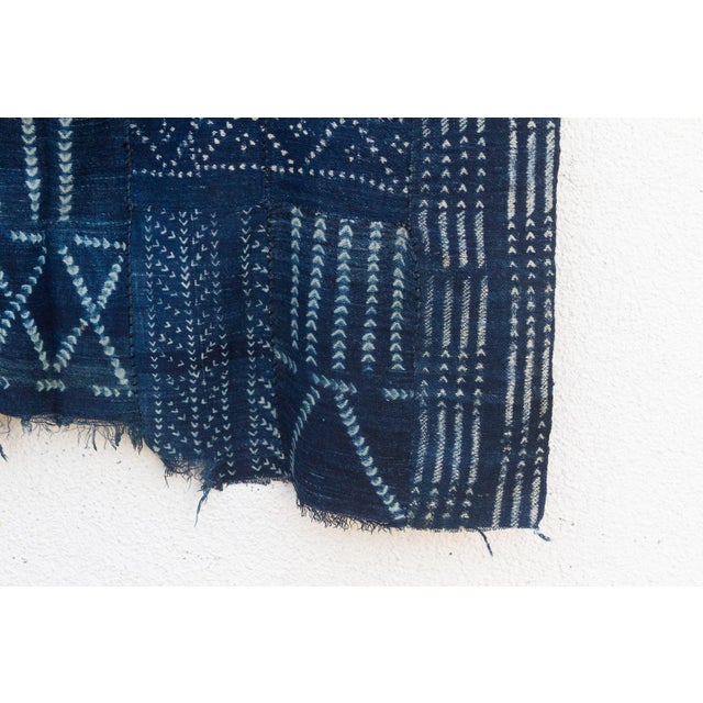 Cascade Indigo Mud Cloth Throw For Sale - Image 4 of 5