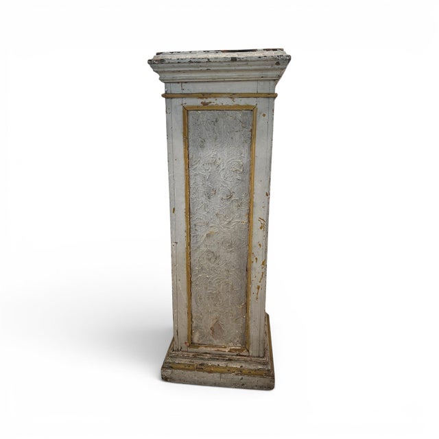 Wood 19th Century French Painted Wood Pedestal For Sale - Image 7 of 8