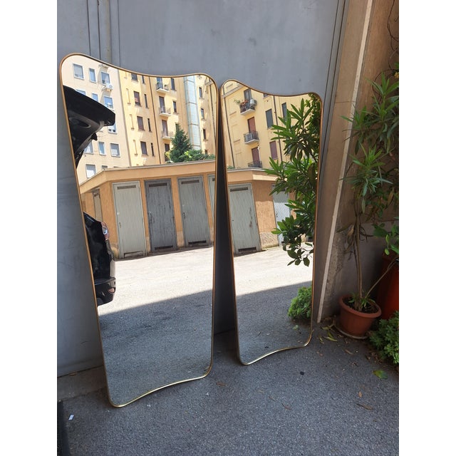 Wall Mirror with Brass Frame in the style of Gio Ponti for Fountain Art Park of the Princes Naples, 1990s For Sale - Image 15 of 16
