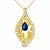 Mid 20th Century 14k Pink Rose Gold Sapphire Yellow Diamond Pendant Necklace Estate For Sale - Image 4 of 4
