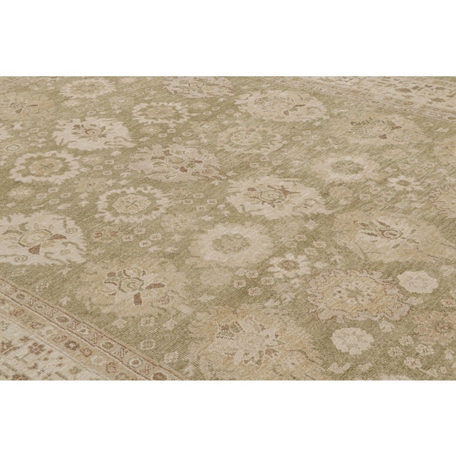 Late 20th Century Rug & Kilim’s Oushak Style Rug in Chartreuse Green With Geometric Pattern For Sale - Image 5 of 7