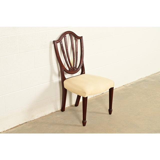 Baker Furniture Company Baker Furniture Historic Charleston Federal Mahogany Shield Back Side Chair or Dining Chair For Sale - Image 4 of 13