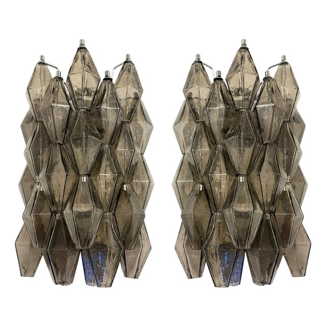 Italian Poliedri Murano Glass Wall Sconces by Simoeng, Set of 2 For Sale