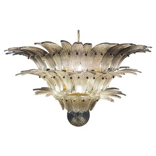 Palmette Ceiling Light with 104 Smoked Glasses, 1980s For Sale