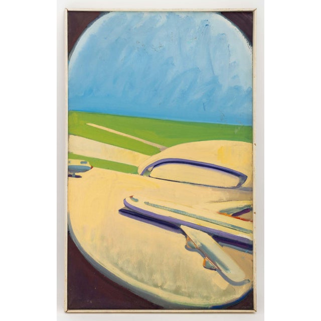 Daniel W. Freeman (American, XX-XXI), "Journey to JFK: Pablo Landing Right on Time", Oil on Canvas, 1975, signed, titled,...