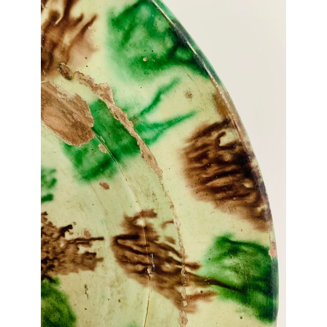 Handmade European Earthenware Bowl With Sponge Wear Polychrome Glaze For Sale - Image 4 of 12