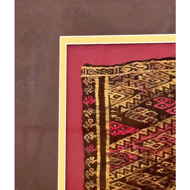 15th Century & Earlier Framed Pre-Columbian Woven Textile Fragment from Chimu Chancay Culture For Sale - Image 5 of 8