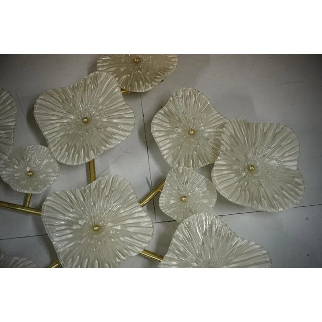 Mid-Century Murano Art Glass and Brass Wall Light For Sale - Image 4 of 9