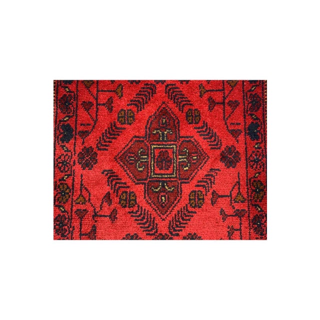 Fine Quality Hand Knotted Afghan Khal Muhammadi Wool Area Rug 4.8 X 1.8 Ft For Sale - Image 10 of 13
