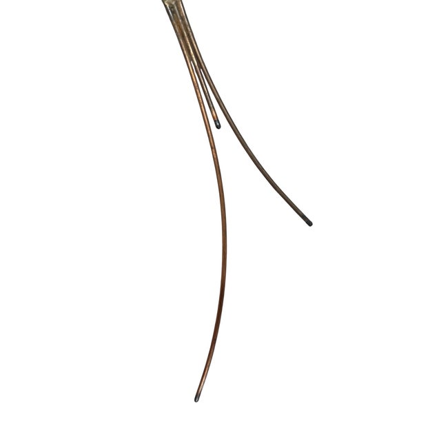Vintage Mid-Century Modern Brass Wheat Wall Sculpture – 29" Tall Botanical Wall Art For Sale - Image 9 of 9