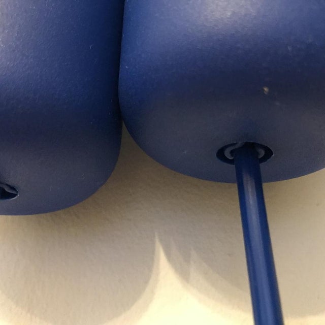 Blue Double-Layer Glass Ceiling Lamps, 1970s, Set of 3 For Sale - Image 16 of 18