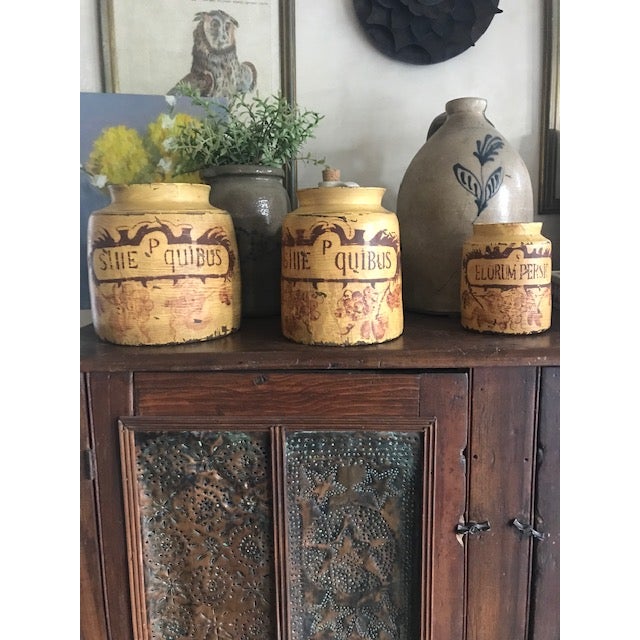 Vintage Wooden Apothecary Jars- Set of 3 For Sale - Image 10 of 17